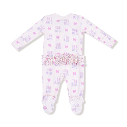 Lil Sis 2 Way Ruffle Back Zipper Footie - Twinkle Twinkle Little One