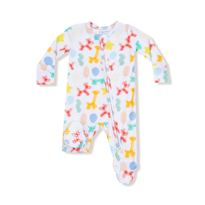 Balloon Dogs Blue 2 Way Zipper Footie - Twinkle Twinkle Little One