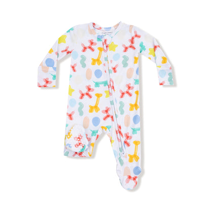 Balloon Dogs Blue 2 Way Zipper Footie - Twinkle Twinkle Little One