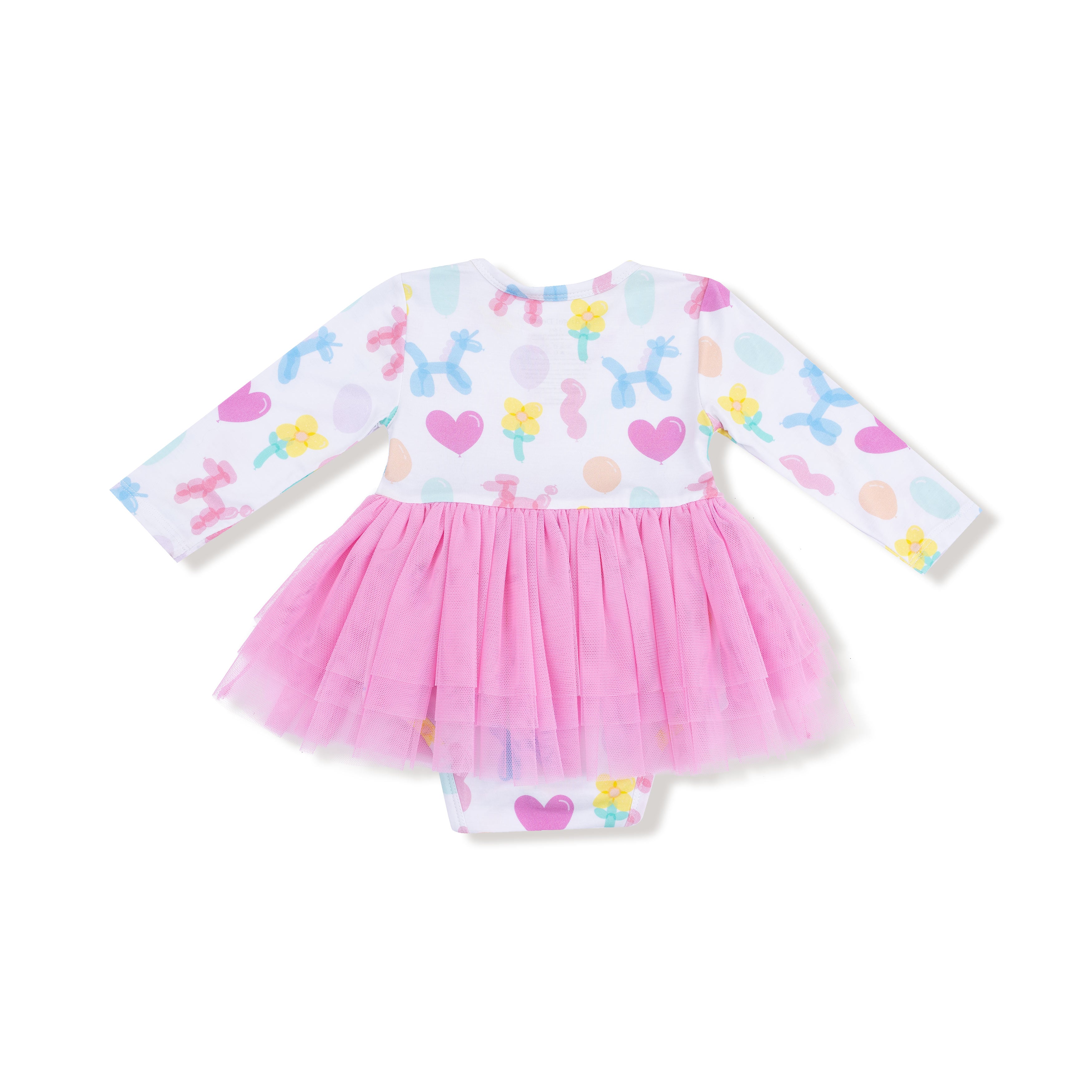 Balloons Pink Long Sleeve Tutu Bodysuit - Twinkle Twinkle Little One