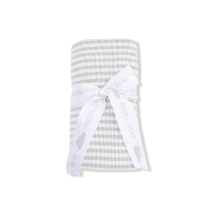 Stripe Mineral Grey & White Swaddle Blanket - Twinkle Twinkle Little One