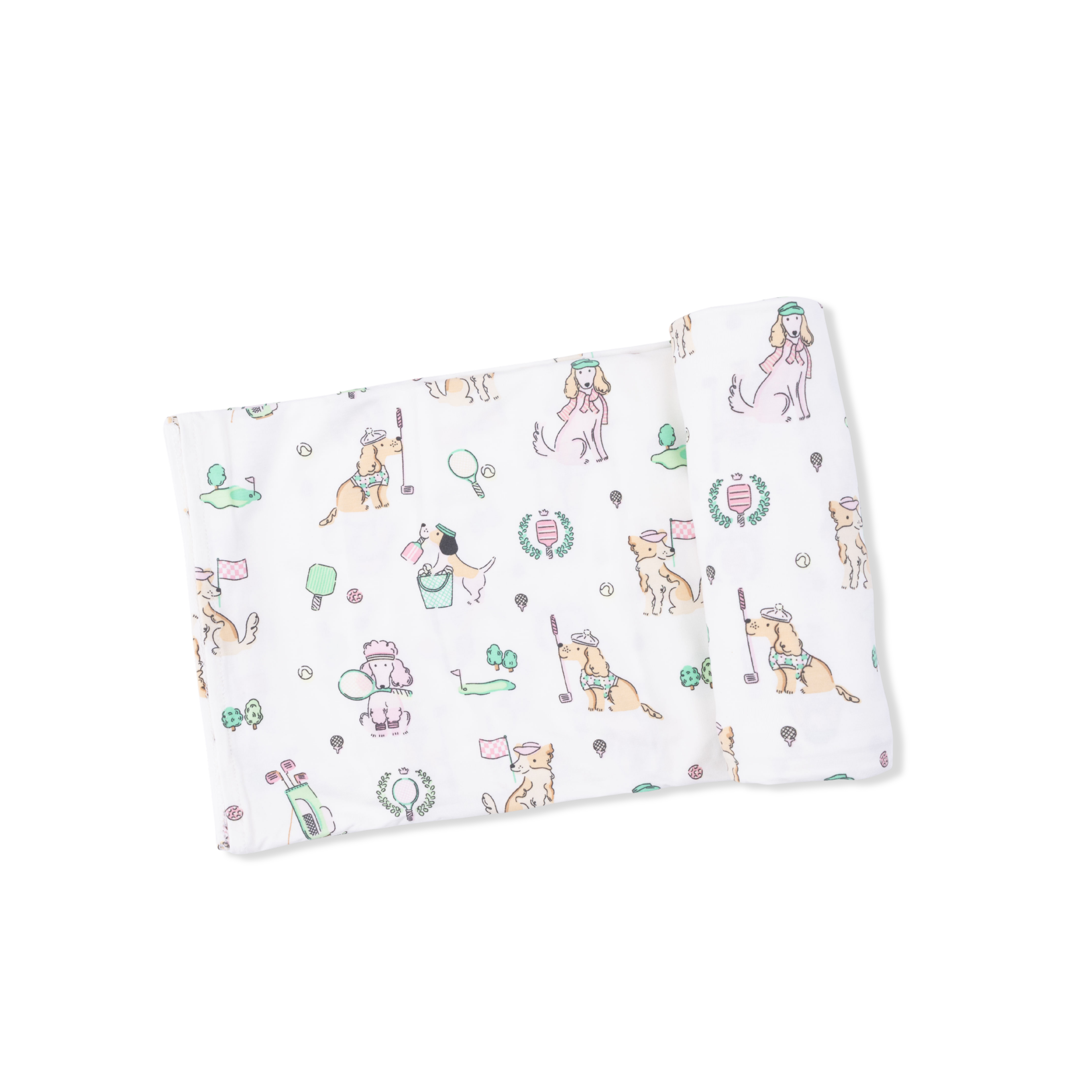 Country Club Dogs Pink Swaddle Blanket