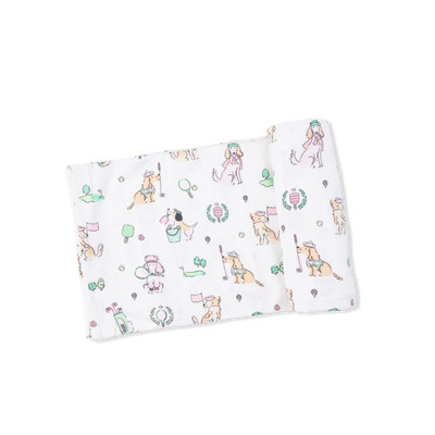 Country Club Dogs Pink Swaddle Blanket