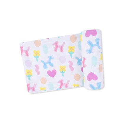 Balloon Animals Pink Swaddle Blanket - Twinkle Twinkle Little One