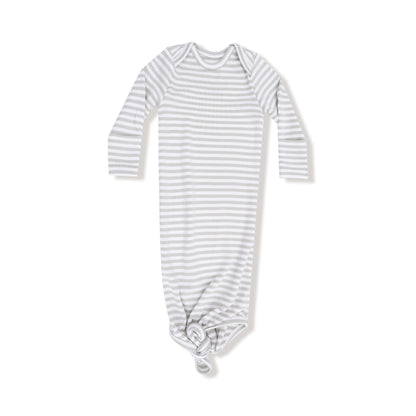 Stripe Mineral Grey & White Knotted Gown - Twinkle Twinkle Little One