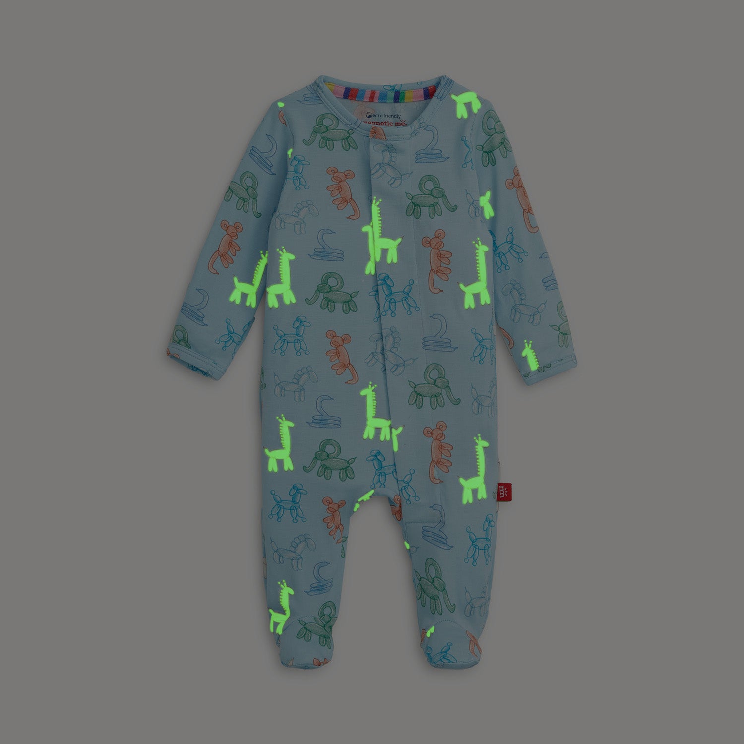 Blue Party Animals Glow Dark Modal Magnetic Footie - Twinkle Twinkle Little One