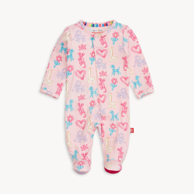 Pink Party Animals Glow in the Dark Modal Magnetic Footie - Twinkle Twinkle Little One