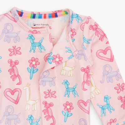 Pink Party Animals Glow in the Dark Modal Magnetic Footie - Twinkle Twinkle Little One