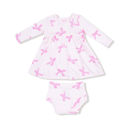 Pretty Bows Simple Dress + Bloomer - Twinkle Twinkle Little One