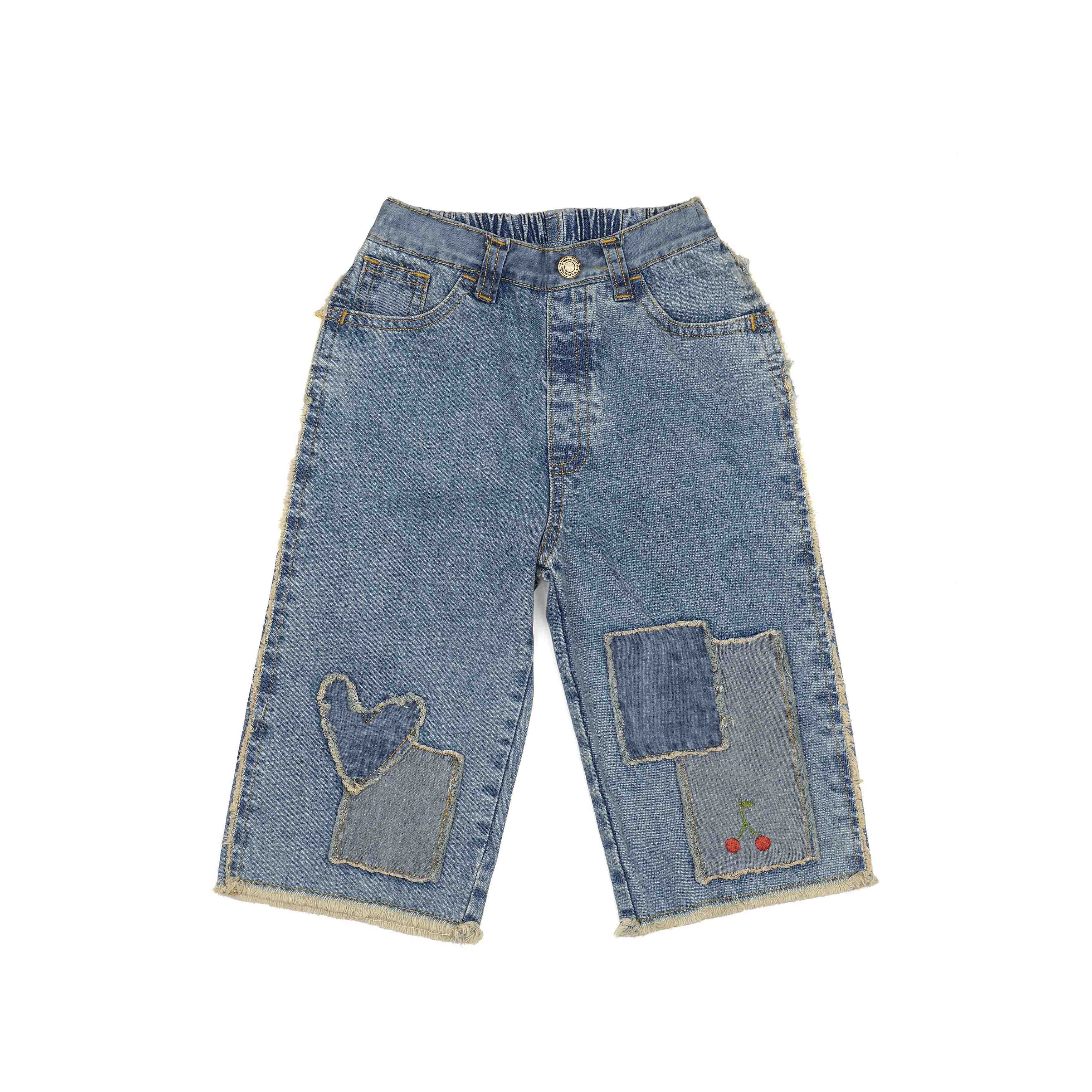 Patchwork Heart Pants - Denim - Twinkle Twinkle Little One