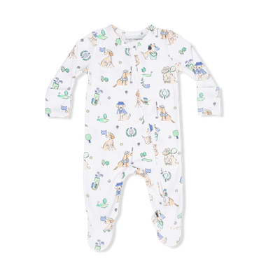 Country Club Dogs Neutral 2 Way Zipper Footie