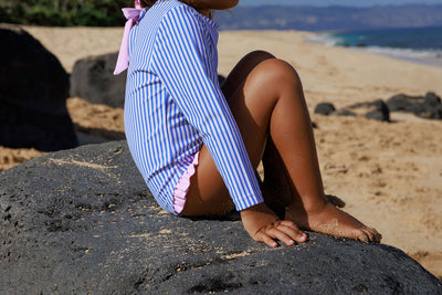 Coastal Cutie One-Piece Rashguard - Marina Stripe