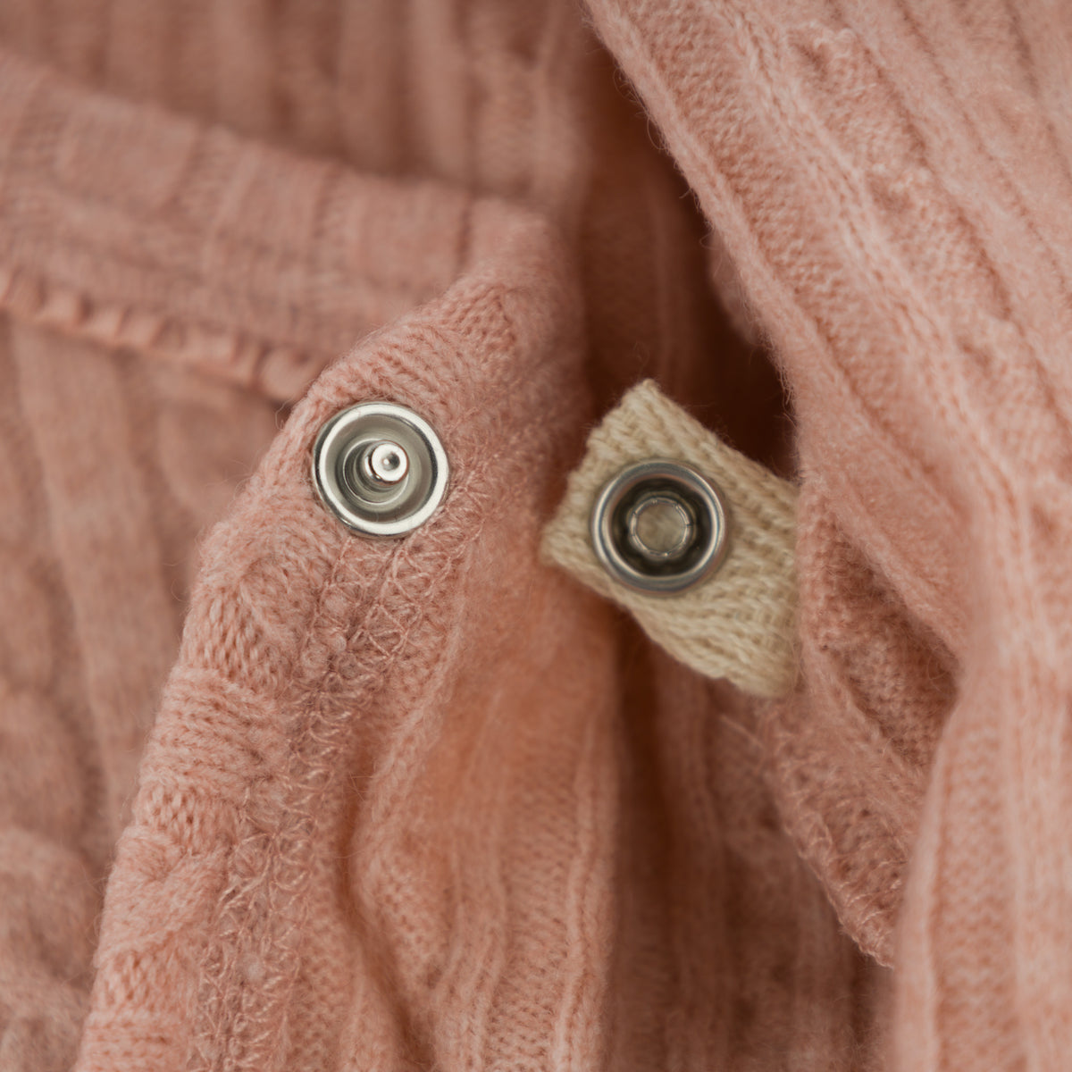 Cable Knit Kimono Set - Pale Pink