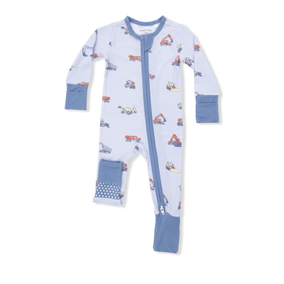 Construction Vehicles 2 Way Zipper Convertible Romper