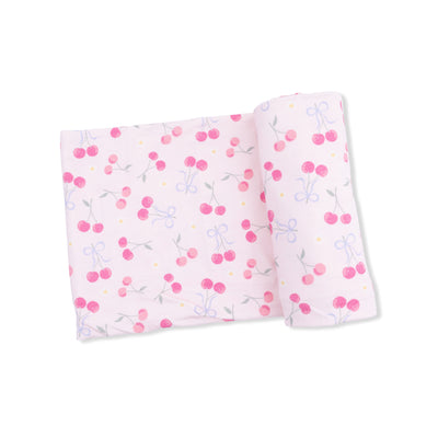 Sweet Bow Cherries Swaddle Blanket