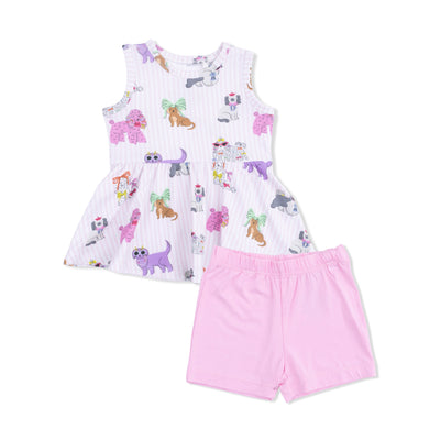 Fancy Dogs Peplum Tank & Bike Short