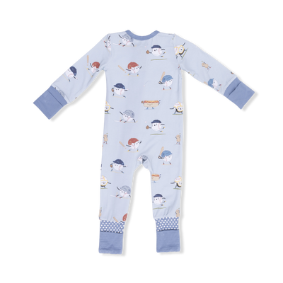 Playing Baseball 2 Way Zipper Convertible Romper