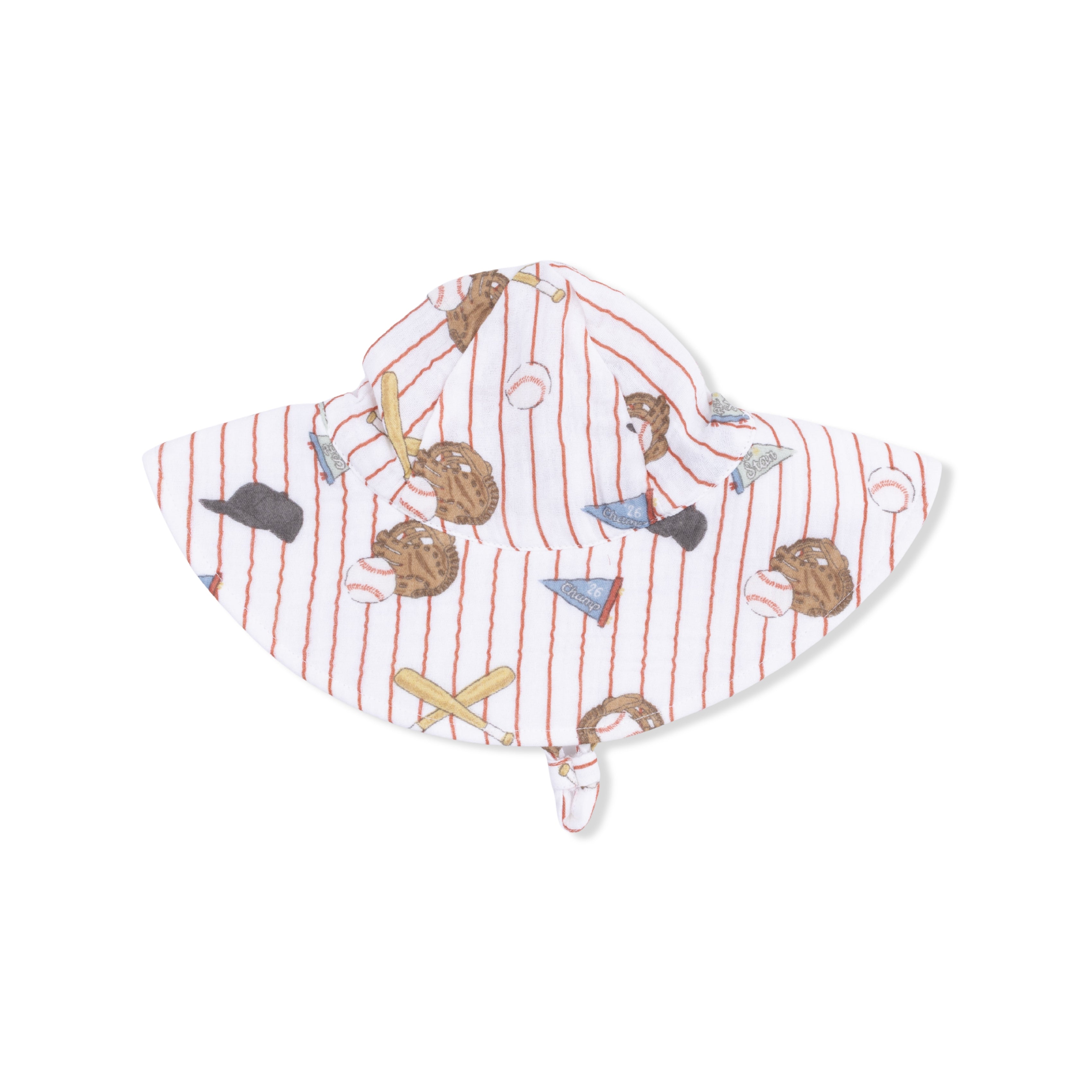 Vintage Baseball Stripe Wide Brim Sun Hat