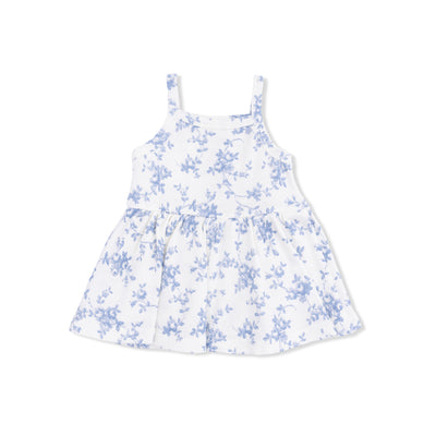 Baby Blue Vines Floral Peplum Tank & Bike Short