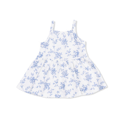 Baby Blue Vines Floral Peplum Tank & Bike Short