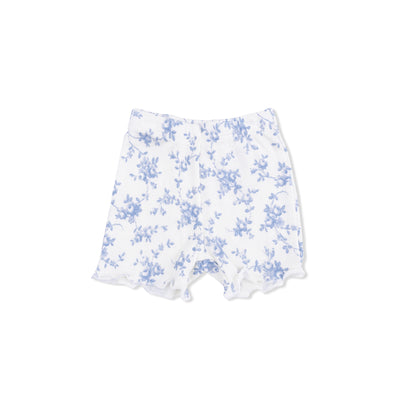 Baby Blue Vines Floral Peplum Tank & Bike Short