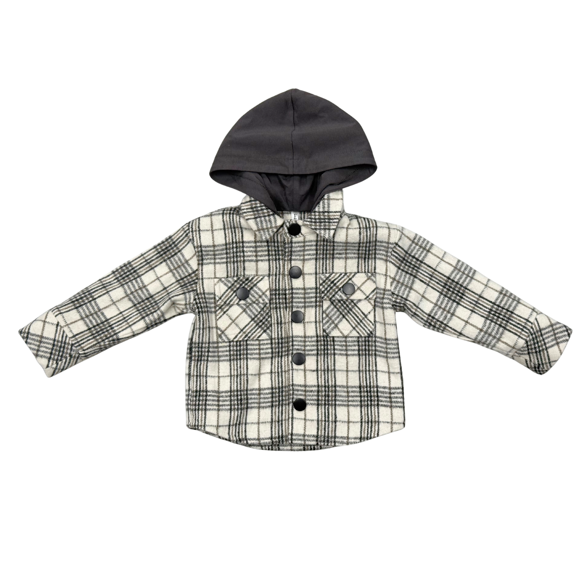 Granite Plaid Hooded Shacket