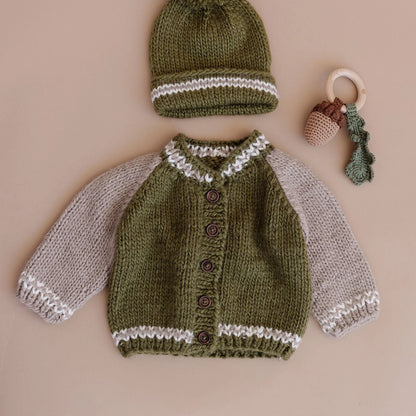 Varsity Cardigan - Moss - Twinkle Twinkle Little One