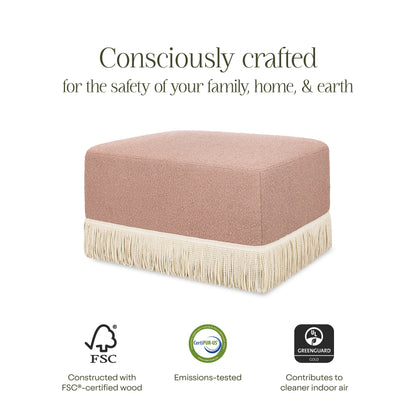 Namesake Crawford Gliding Ottoman | Boucle with Tassel Fringe