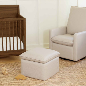 Babyletto Cali Storage Ottoman in Eco-Performance Fabric | Water Repellent & Stain Resistant - Twinkle Twinkle Little One