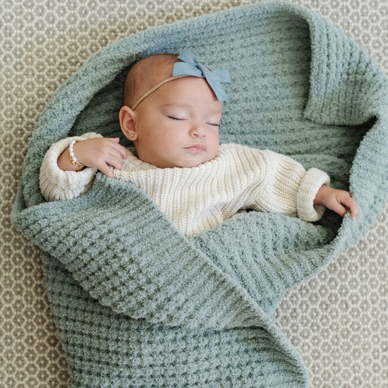 Waffle Knit Receiving Blanket Twinkle Twinkle Little One