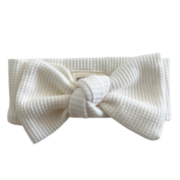 Organic Waffle Knot Bow Headband - Twinkle Twinkle Little One