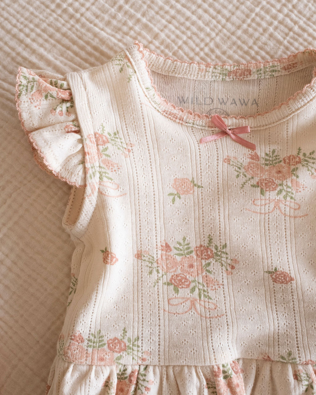 Pointelle Skirt Onesie in Parfait Pink