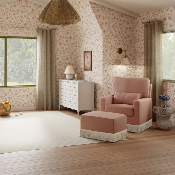 Namesake Crawford Gliding Ottoman | Boucle with Tassel Fringe - Twinkle Twinkle Little One