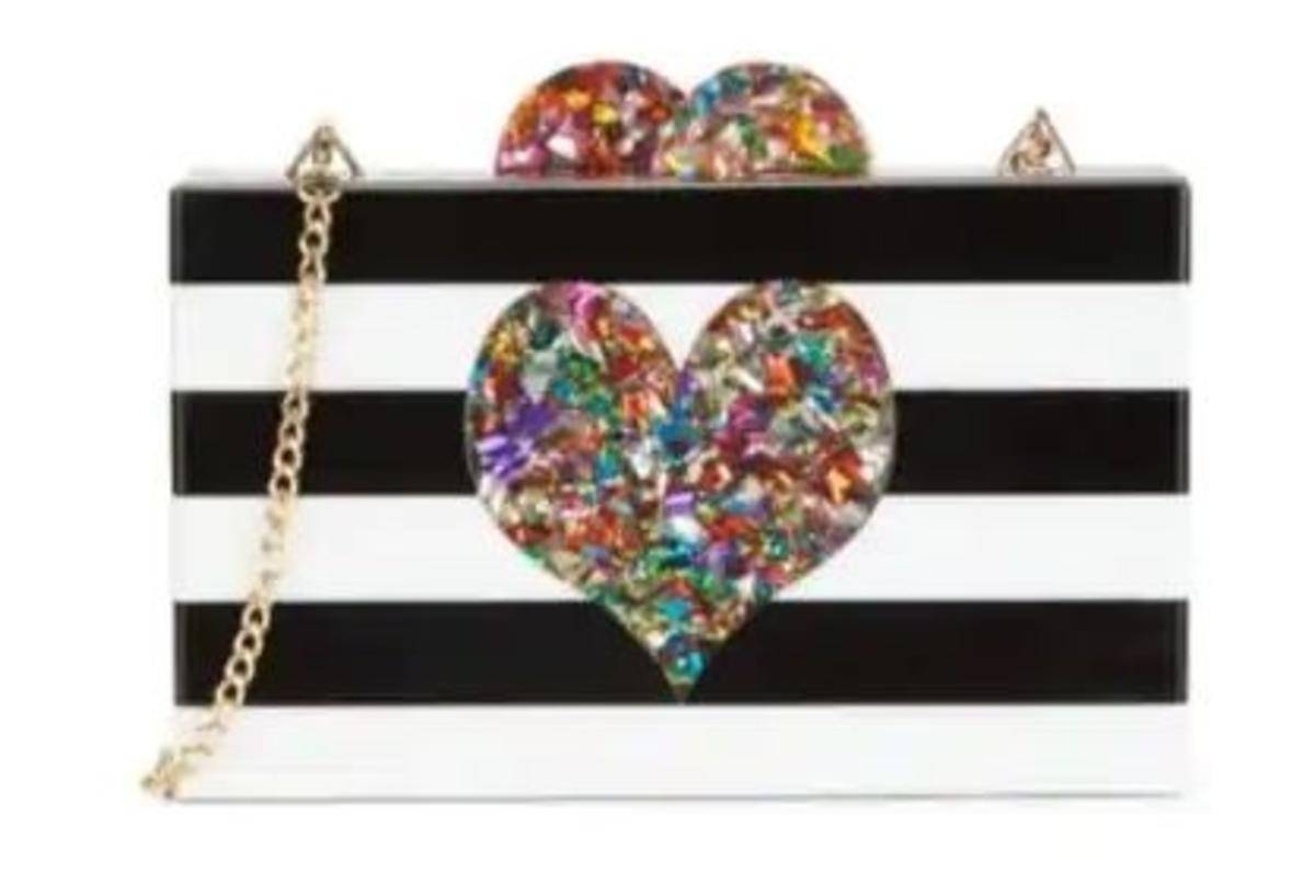 Black & White With Heart Acrylic Box Bag - Twinkle Twinkle Little One