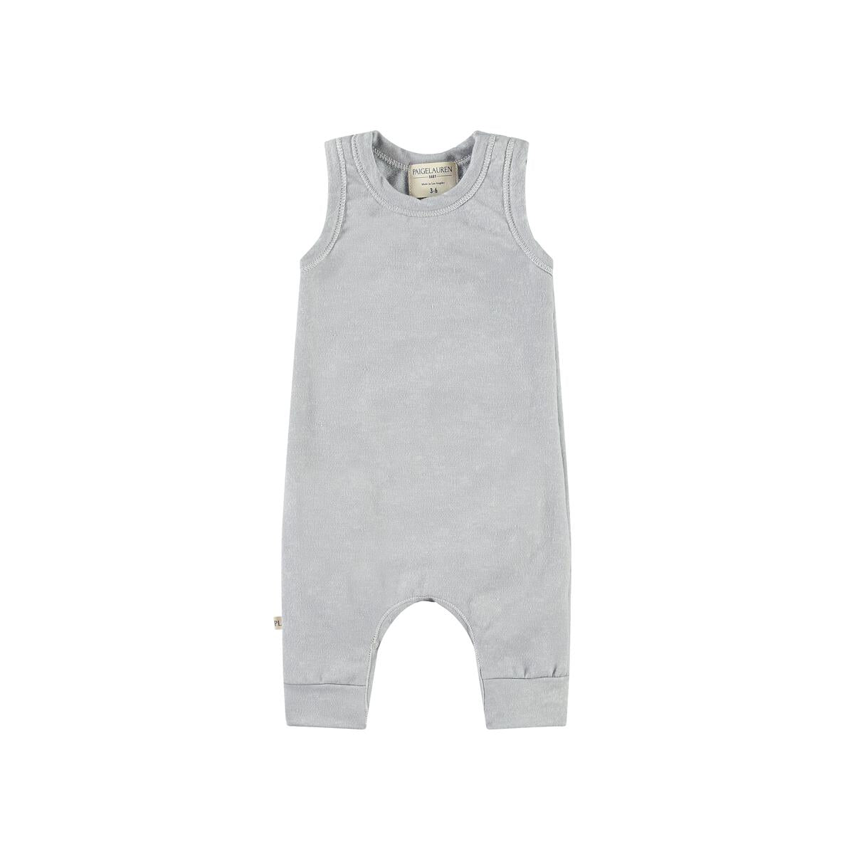 Whim-zzz French Terry Burn Out Tank Romper - Grey - Twinkle Twinkle Little One