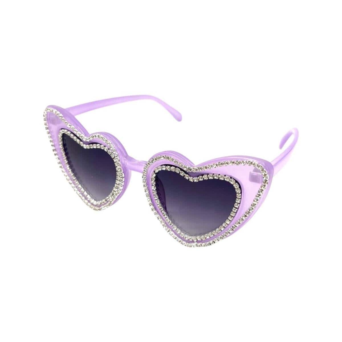 Double Crystalized Small Heart Lavender Sunglasses - Twinkle Twinkle Little One
