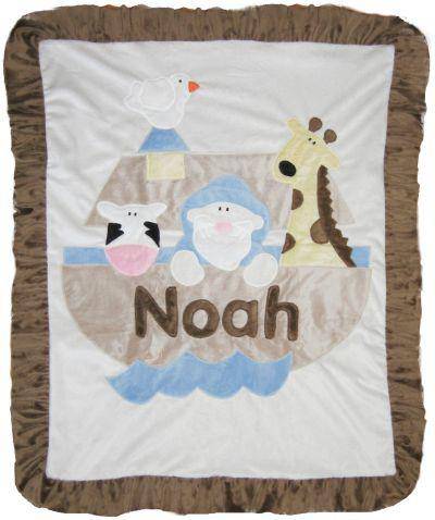 Noahs Ark Boogie Baby Crib Blanket with Ruffles