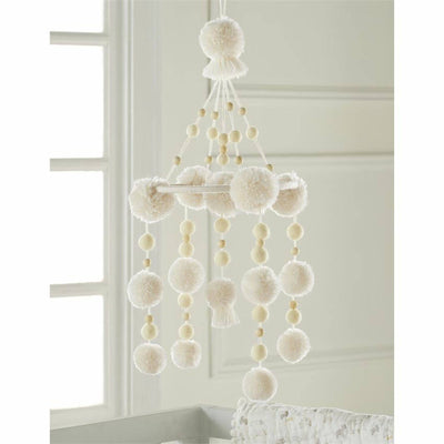 Ivory Pom Pom Mobile - Twinkle Twinkle Little One