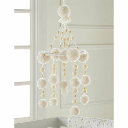 Ivory Pom Pom Mobile - Twinkle Twinkle Little One