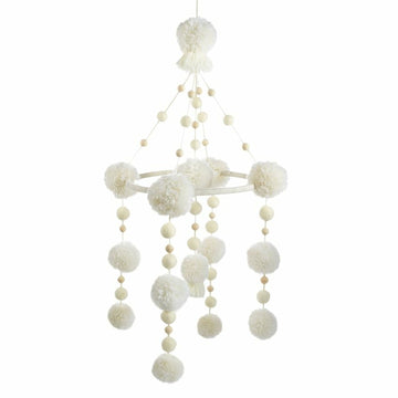 Ivory Pom Pom Mobile - Twinkle Twinkle Little One