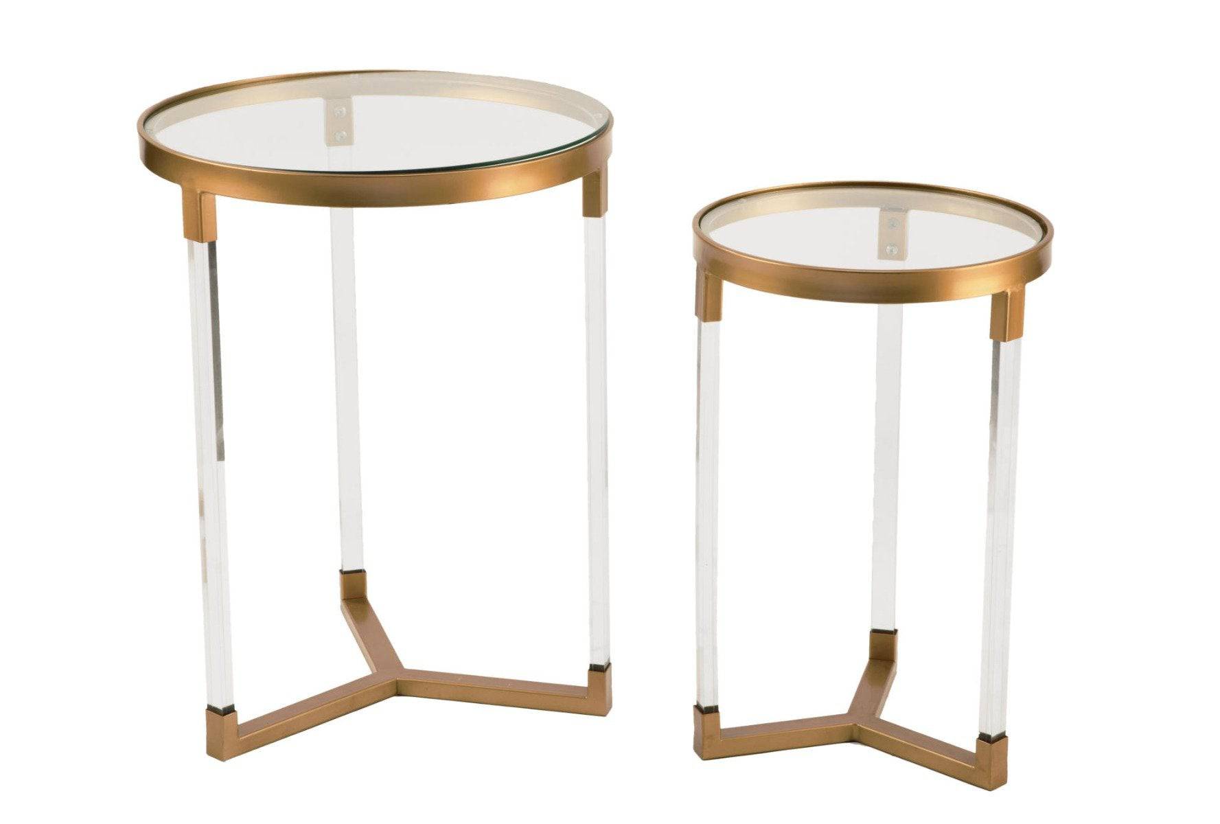 Acrylic Side Tables with Gold Accents-Set of Two - Twinkle Twinkle Little One