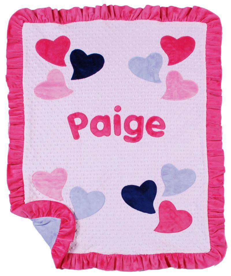 Funky Hearts Boogie Baby Crib Blanket with Ruffle