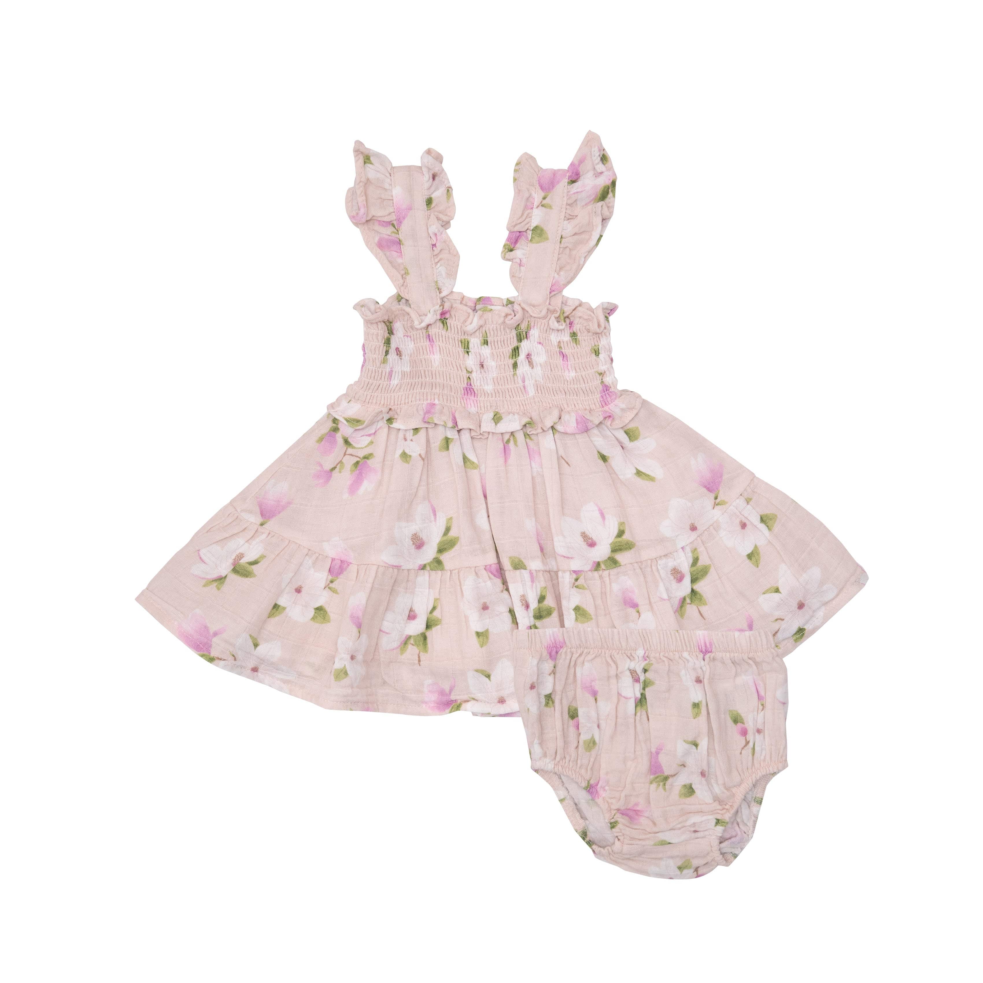Southern Magnolias Smocked Ruffle Sundress & Diaper Cover - Twinkle Twinkle Little One