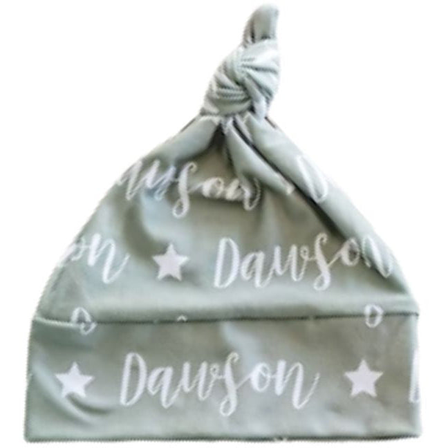 Sugar + Maple Personalized Knotted Baby Hat | Star Icon Repeating Name - Twinkle Twinkle Little One