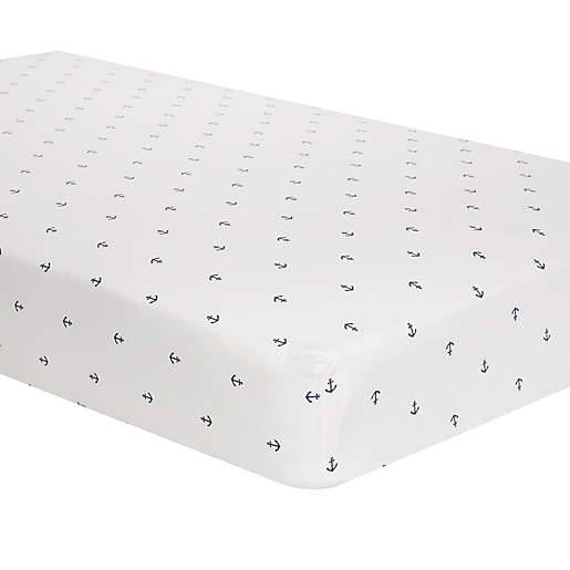 Nautical Mini Anchors Fitted Crib Sheet - Twinkle Twinkle Little One