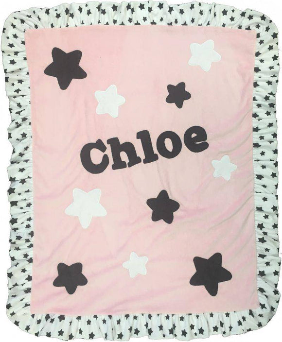 Personalized Appliqué Crib Blanket - Twinkle Twinkle Little One