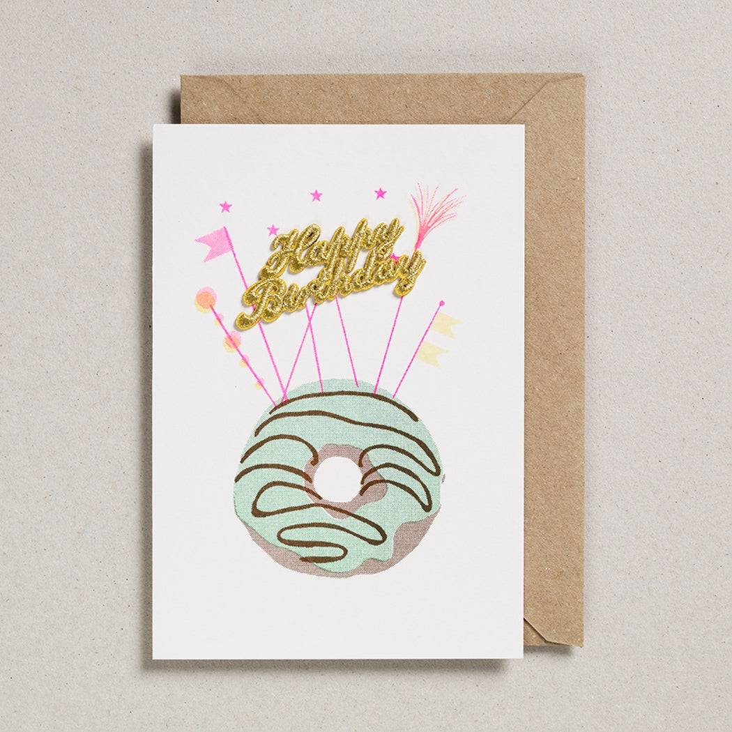 Mint Doughnut Birthday Patch Card - Twinkle Twinkle Little One