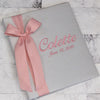 Baby Memory Book in Shantung with Large Striped Bow - Twinkle Twinkle Little One