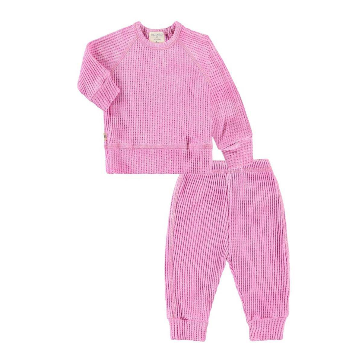 Marble Pink Chunky Thermal Loungewear Set - Twinkle Twinkle Little One