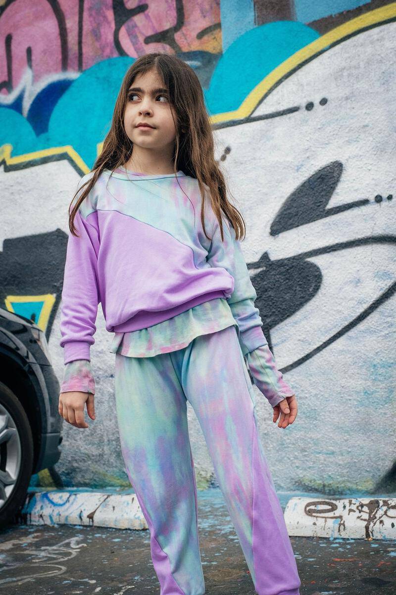Block Pant in Textured Prism & Violet - Twinkle Twinkle Little One